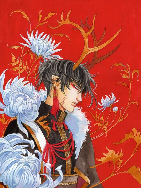 Red dragon print