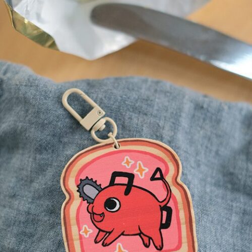 Wood keychain - Pochita